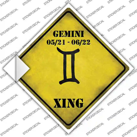 Gemini Zodiac Symbol Xing Novelty Diamond Sticker Decal