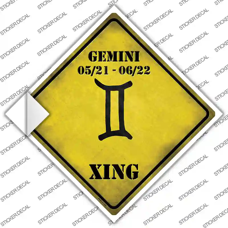 Gemini Zodiac Symbol Xing Novelty Diamond Sticker Decal