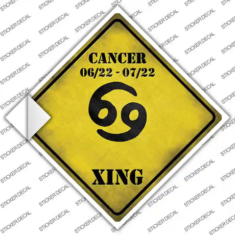 Cancer Zodiac Symbol Xing Novelty Diamond Sticker Decal