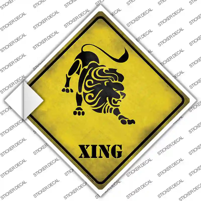 Leo Zodiac Animal Xing Novelty Diamond Sticker Decal