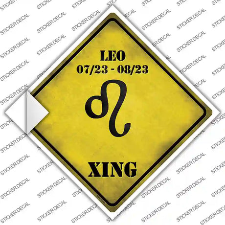Leo Zodiac Symbol Xing Novelty Diamond Sticker Decal
