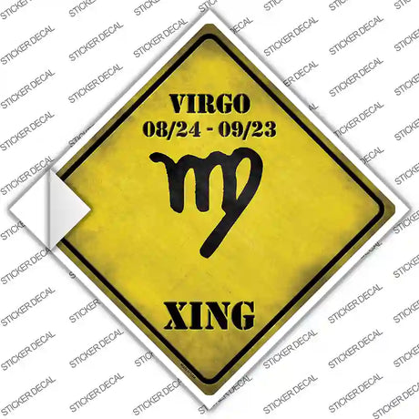 Virgo Zodiac Symbol Xing Novelty Diamond Sticker Decal