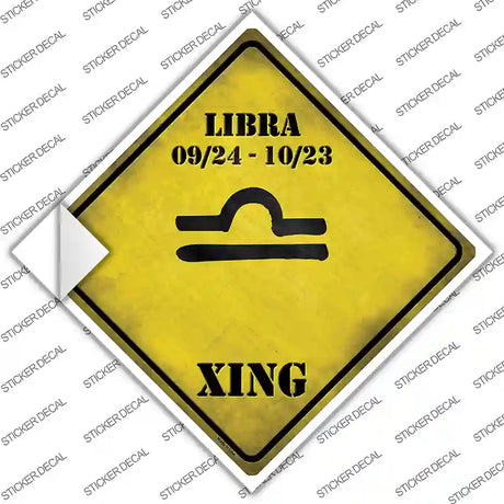Libra Zodiac Symbol Xing Novelty Diamond Sticker Decal