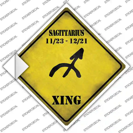 Sagittarius Zodiac Symbol Xing Novelty Diamond Sticker Decal