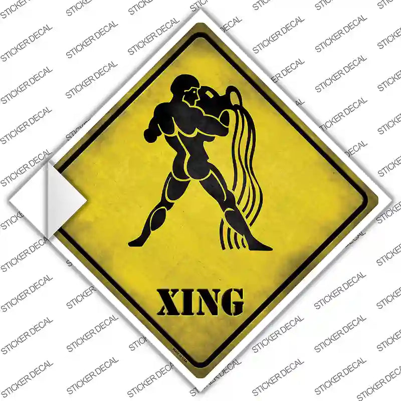 Aquarius Zodiac Animal Xing Novelty Diamond Sticker Decal