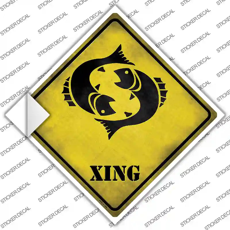 Pisces Zodiac Animal Xing Novelty Diamond Sticker Decal