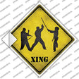 Three Martial Artists Xing Novelty Diamond Sticker Decal