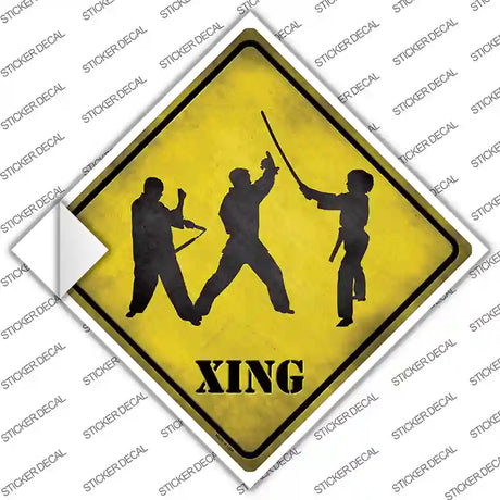 Three Martial Artists Xing Novelty Diamond Sticker Decal