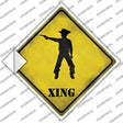 Cowboy With Pistol Xing Novelty Diamond Sticker Decal