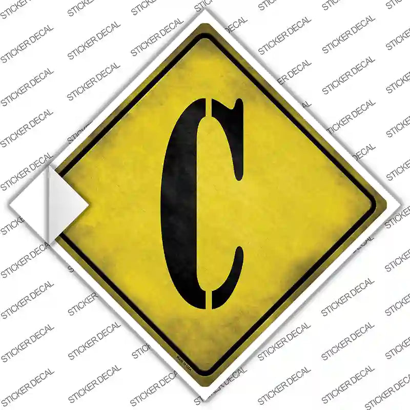 Letter C Xing Novelty Diamond Sticker Decal