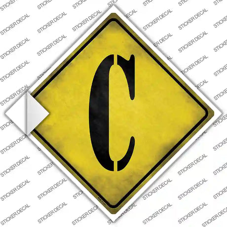 Letter C Xing Novelty Diamond Sticker Decal