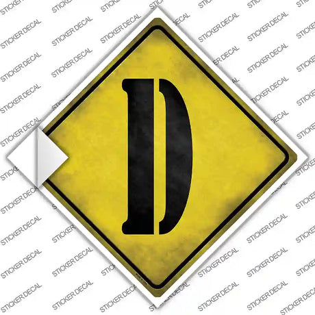 Letter D Xing Novelty Diamond Sticker Decal