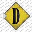 Letter D Xing Novelty Diamond Sticker Decal