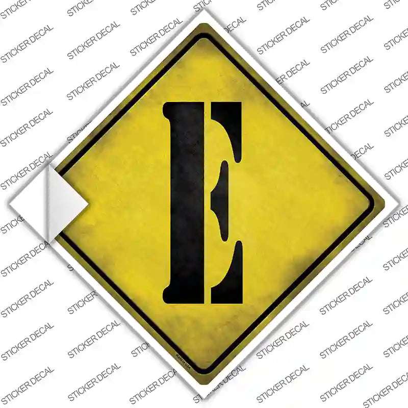 Letter E Xing Novelty Diamond Sticker Decal