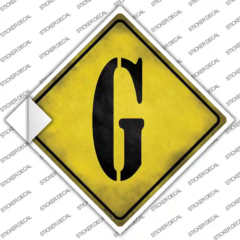 Letter G Xing Novelty Diamond Sticker Decal