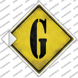 Letter G Xing Novelty Diamond Sticker Decal