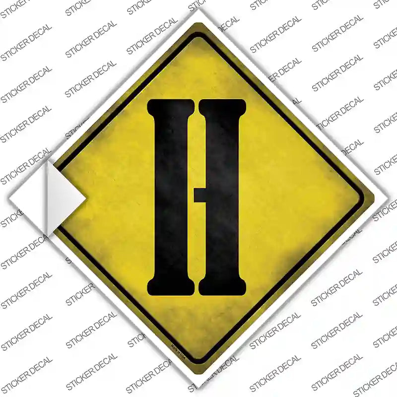 Letter H Xing Novelty Diamond Sticker Decal