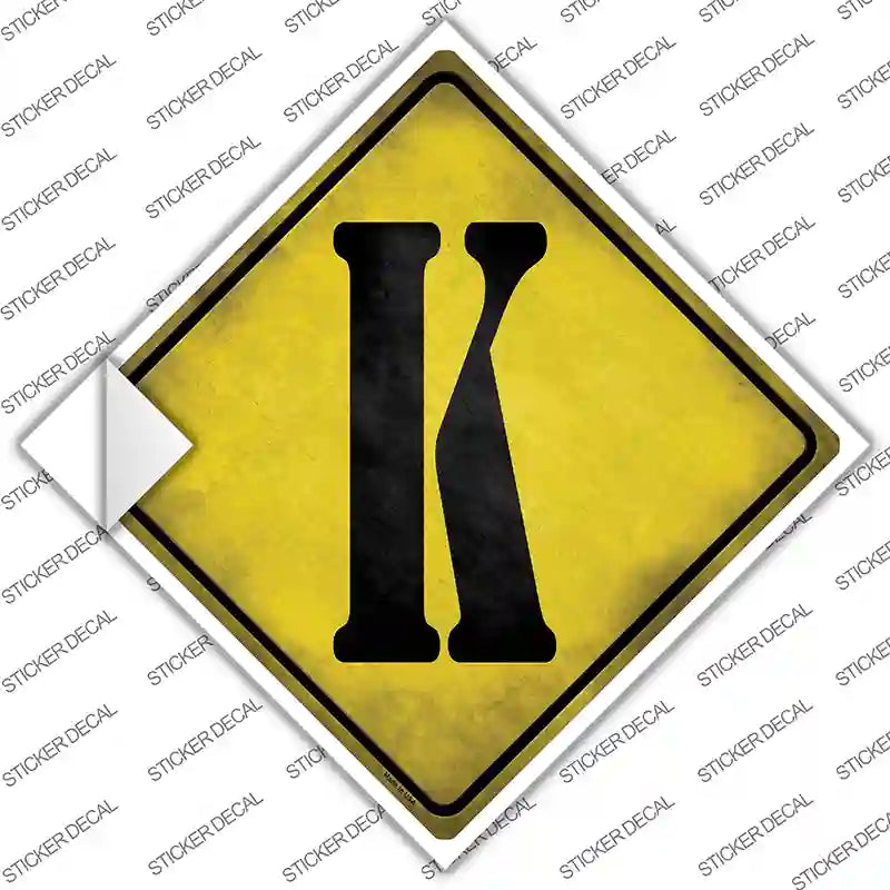 Letter K Xing Novelty Diamond Sticker Decal