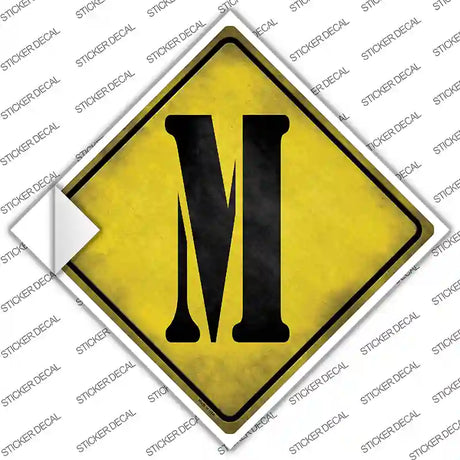 Letter M Xing Novelty Diamond Sticker Decal