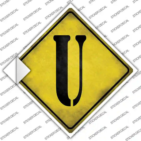 Letter U Xing Novelty Diamond Sticker Decal