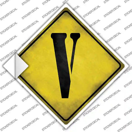 Letter V Xing Novelty Diamond Sticker Decal
