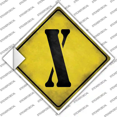 Letter X Xing Novelty Diamond Sticker Decal