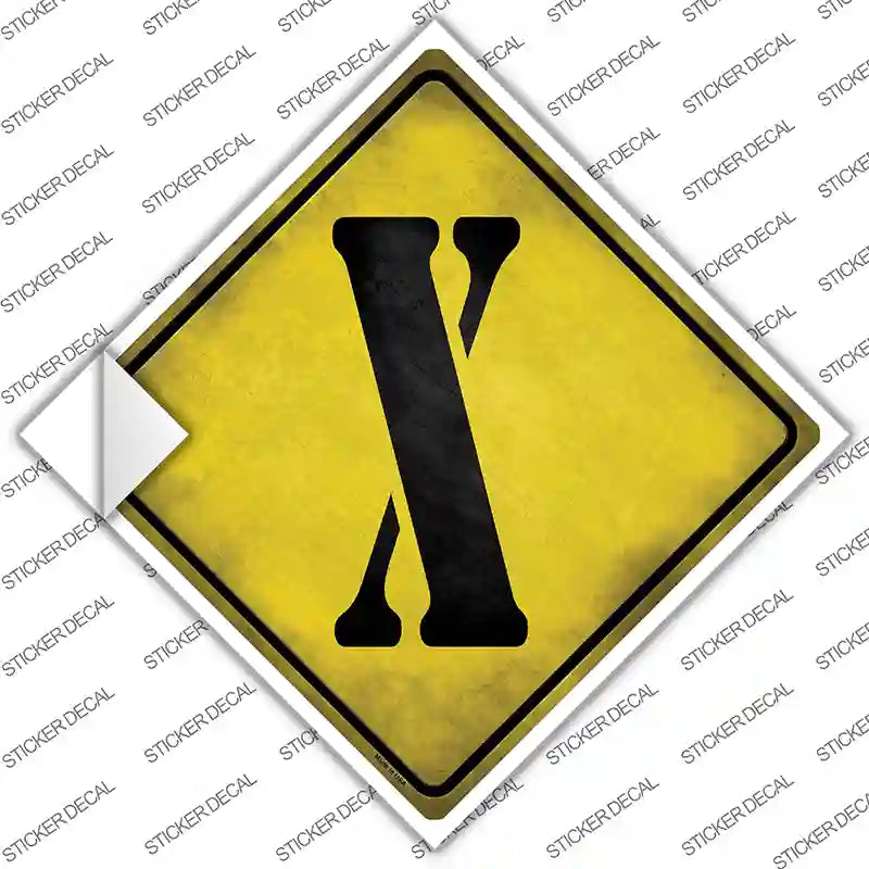 Letter X Xing Novelty Diamond Sticker Decal