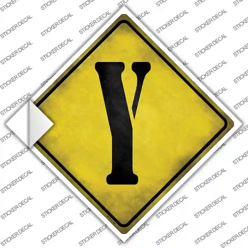 Letter Y Xing Novelty Diamond Sticker Decal