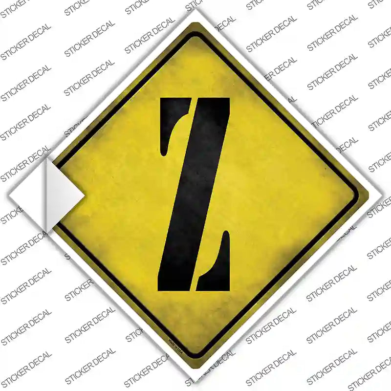Letter Z Xing Novelty Diamond Sticker Decal