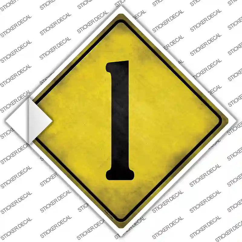 Number 1 Xing Novelty Diamond Sticker Decal