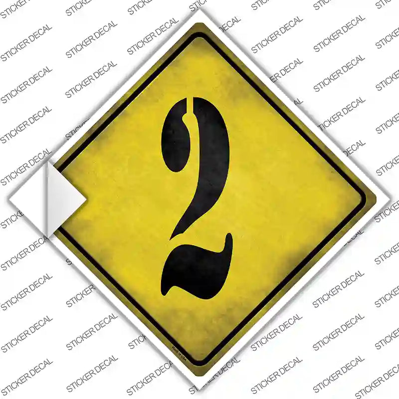 Number 2 Xing Novelty Diamond Sticker Decal