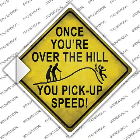 Over The Hill Xing Novelty Diamond Sticker Decal