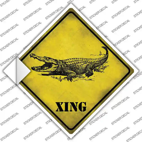 Alligator Xing Novelty Diamond Sticker Decal