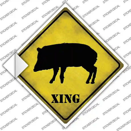 Javelina Xing Novelty Diamond Sticker Decal