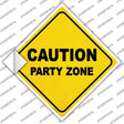 Caution Party Zone Novelty Diamond Sticker Decal