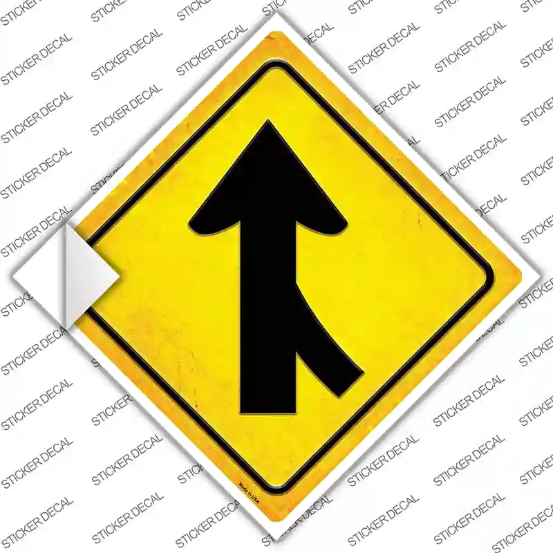 Lane Merging From Right Novelty Diamond Sticker Decal