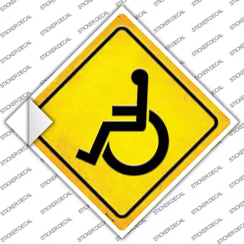 Handicap Yellow Novelty Diamond Sticker Decal