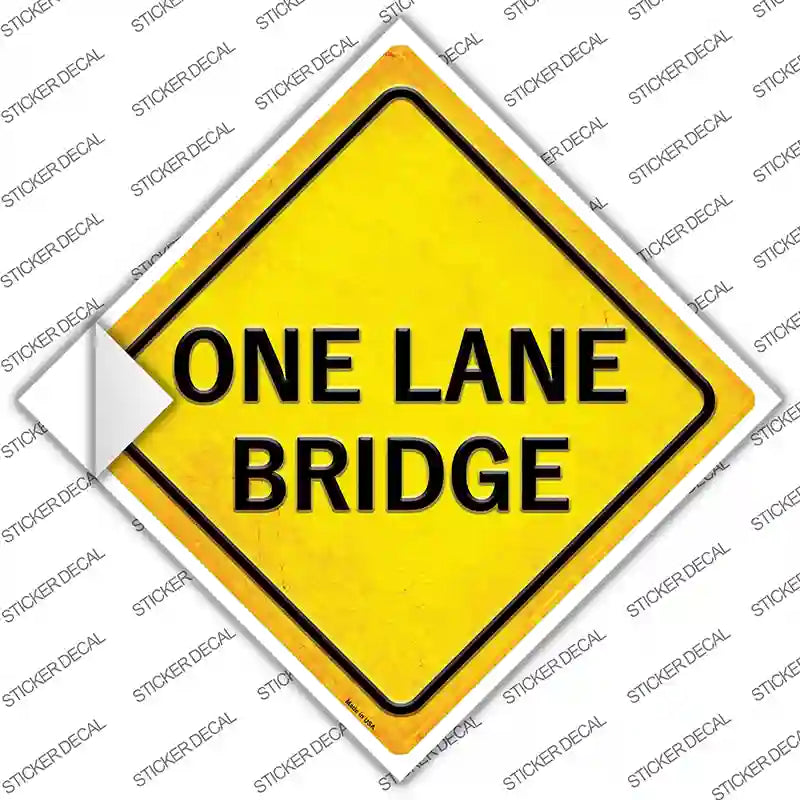One Lane Bridge Novelty Diamond Sticker Decal