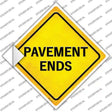Pavement Ends Novelty Diamond Sticker Decal
