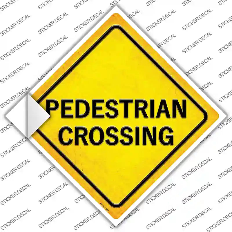Pedestrian Xing Novelty Diamond Sticker Decal