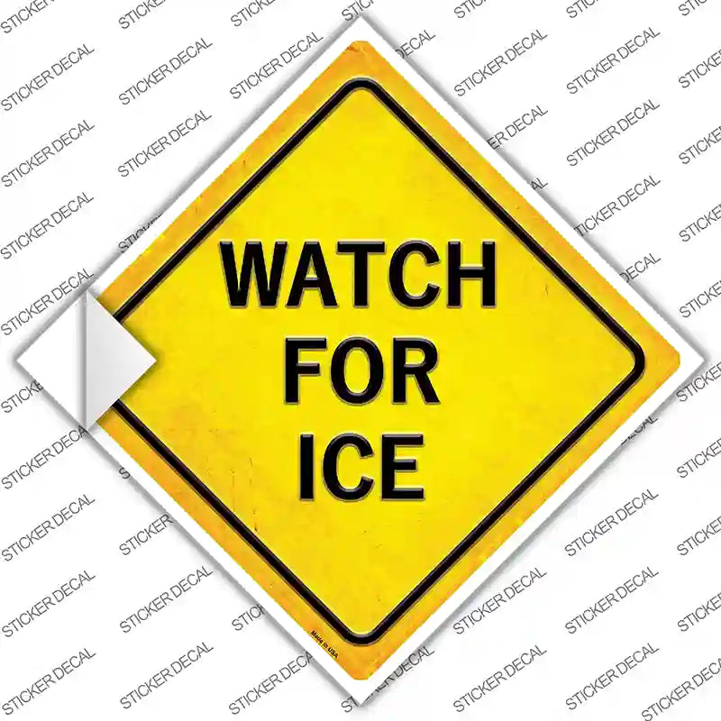 Watch For Ice Novelty Diamond Sticker Decal
