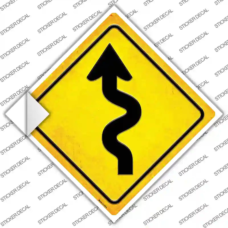 Curvy Road Novelty Diamond Sticker Decal