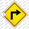 Right Turn Novelty Diamond Sticker Decal