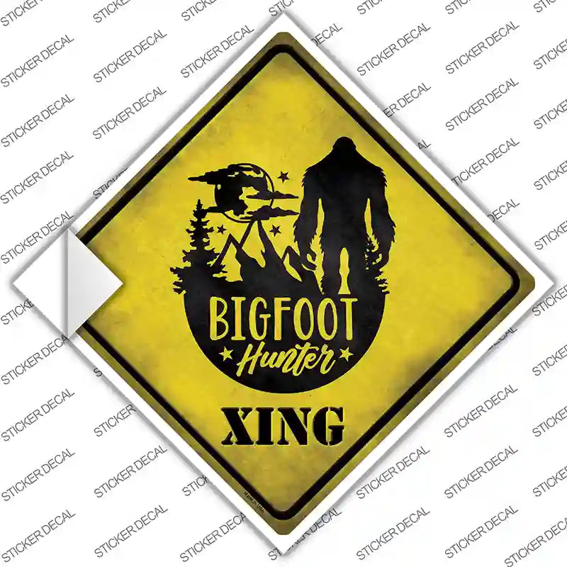 Bigfoot Hunter Xing Novelty Diamond Sticker Decal