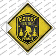 Bigfoot Hunting Permit Novelty Diamond Sticker Decal