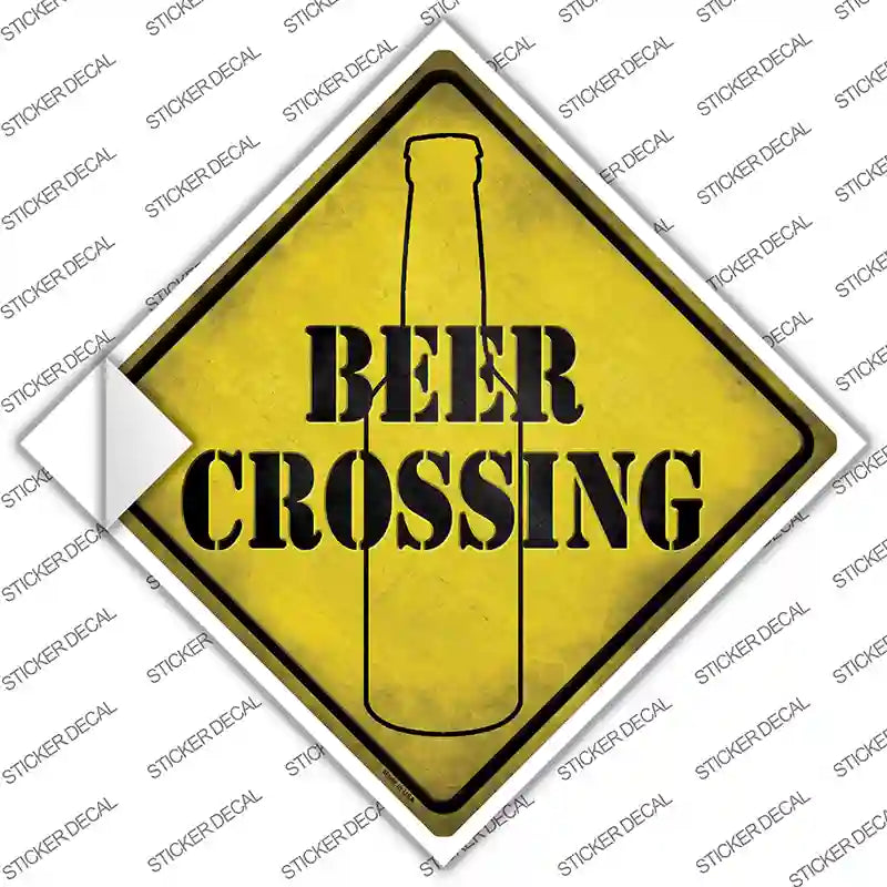 Beer Bottle Crossing Novelty Diamond Sticker Decal