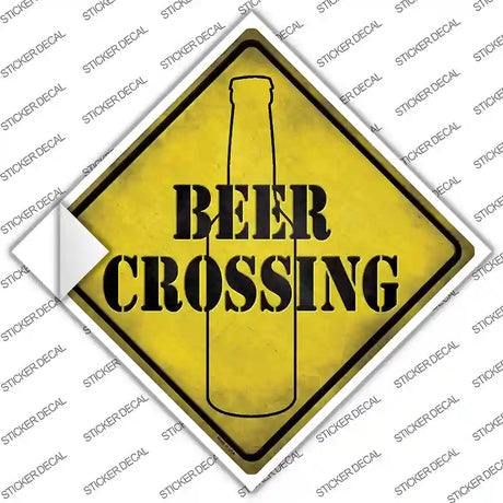 Beer Bottle Crossing Novelty Diamond Sticker Decal