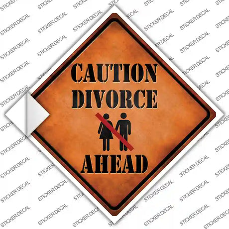 Caution Divorce Ahead Novelty Diamond Sticker Decal