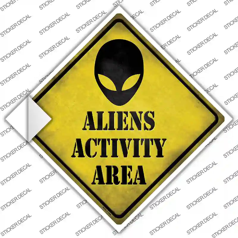 Aliens Activity Area Novelty Diamond Sticker Decal