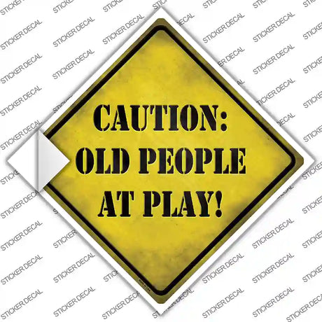 Old People At Play Novelty Diamond Sticker Decal